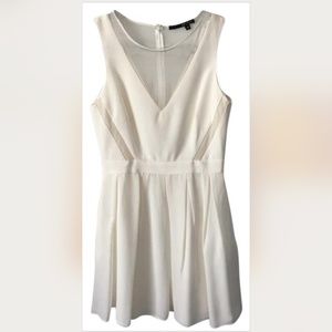 Jay Godfrey White Sheer Neckline Dress